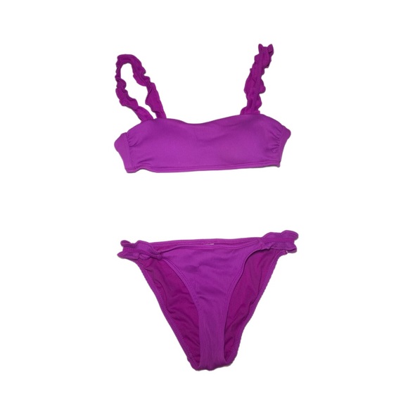 Cute Purple Swimsuit Medium M Ribbed - Picture 1 of 4